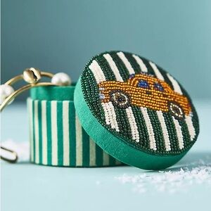 ANTHRO The Fiona Beaded City Lidded Jewelry Box - NYC Taxi